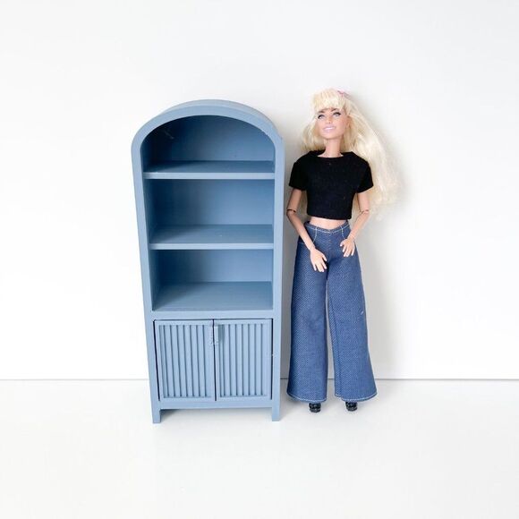 Armoire for Dolls 1:6 Scale Denim Blue Furniture 12” Barbie Integrity Blythe - Picture 7 of 7